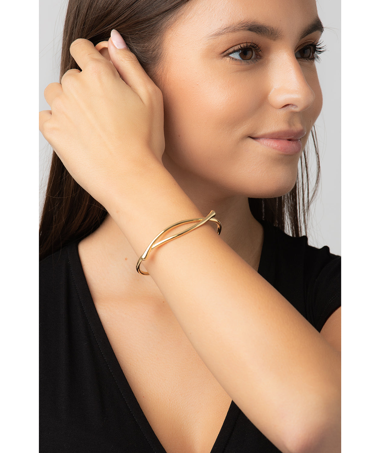 Gift Packaged 'Elle' 18ct Yellow Gold Plated 925 Silver Minimalist Bangle