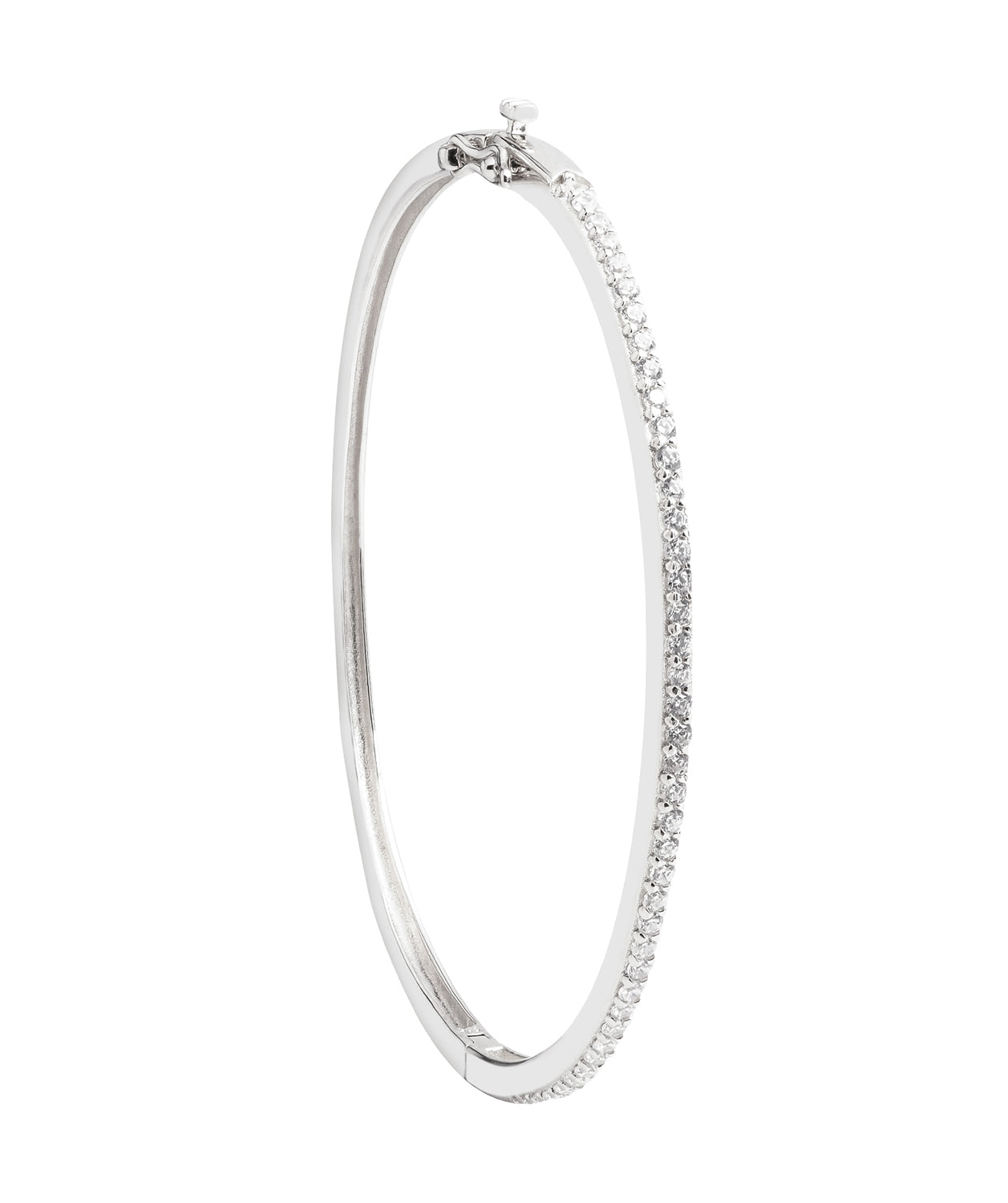'Cecile' Sterling Silver and Cubic Ziconia Bangle Pure Luxuries London