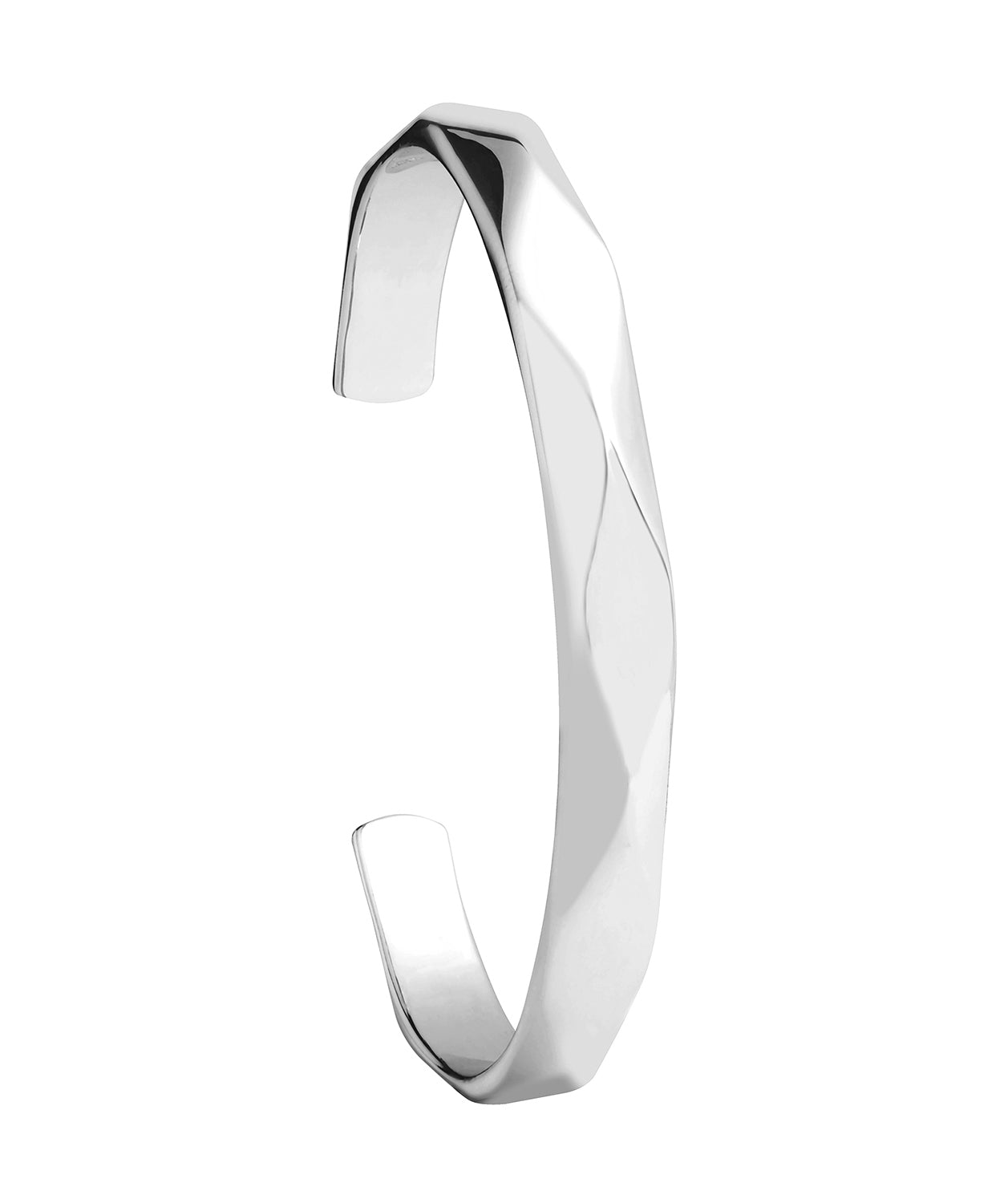 'Aurelle' Sterling Silver Diamond Cut Bangle Pure Luxuries London