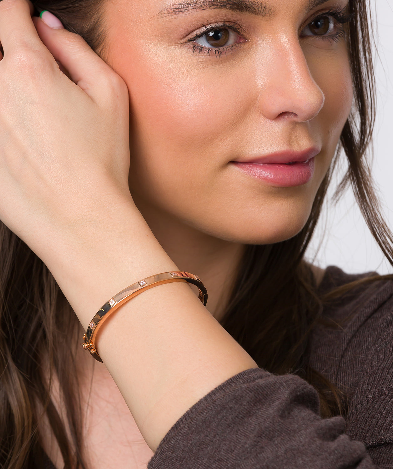 Gift Packaged 'Coralle' 18ct Rose Gold Plated 925 Silver and Cubic Zirconia Bracelet