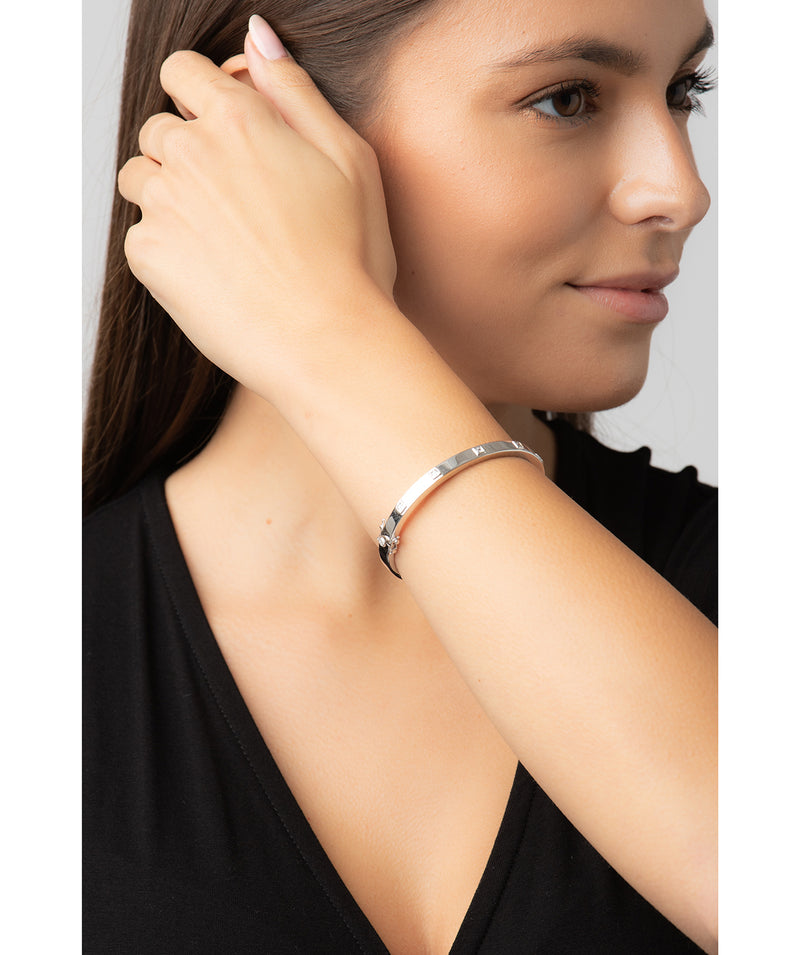 Gift Packaged 'Coralle' Rhodium Plated 925 Silver & Cubic Zirconia Bracelet