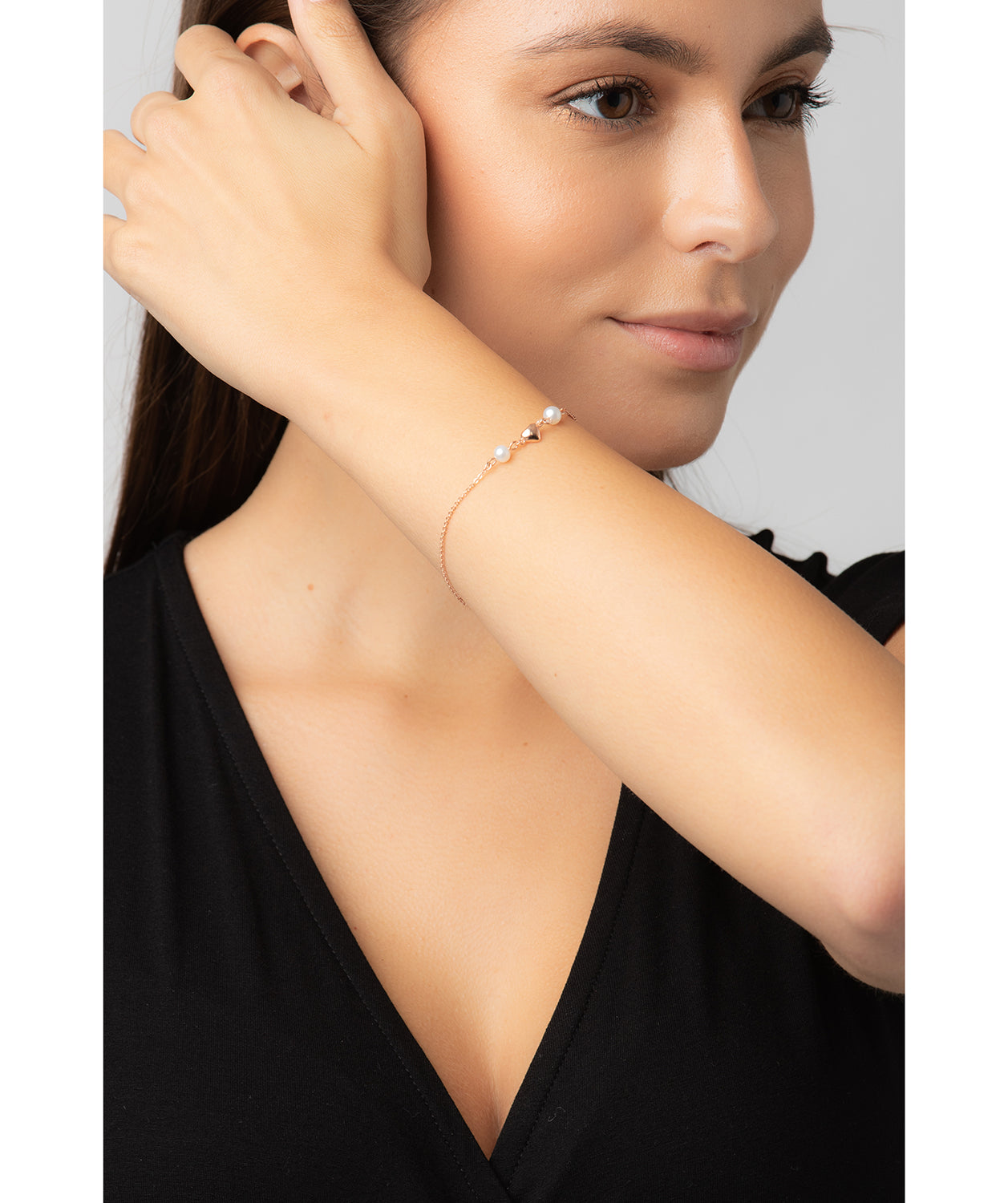 Gift Packaged 'Agenta' 18ct Rose Gold Plated 925 Silver Heart Bracelet