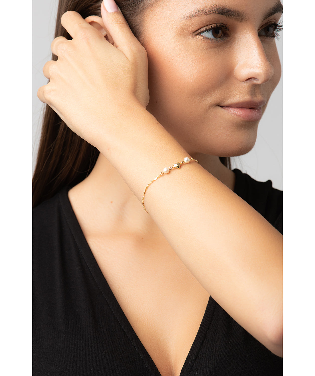 Gift Packaged 'Agenta' 18ct Yellow Gold Plated 925 Silver Heart Bracelet