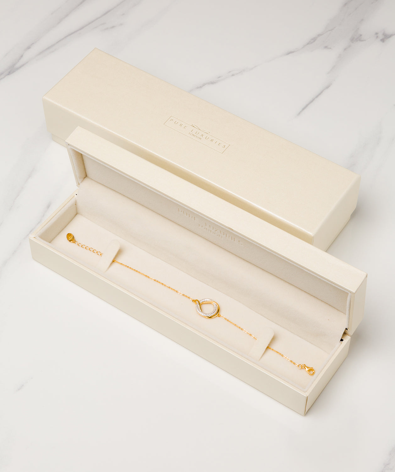 Gift Packaged 'Moreno' 18ct Gold Plated 925 Silver & Cubic Zirconia Bracelet