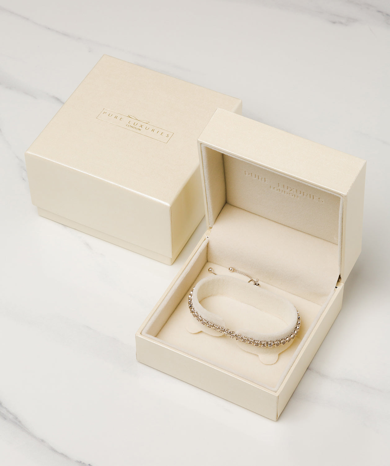 'Harriet' Sterling Silver and Cubic Zirconia Bracelet Pure Luxuries London