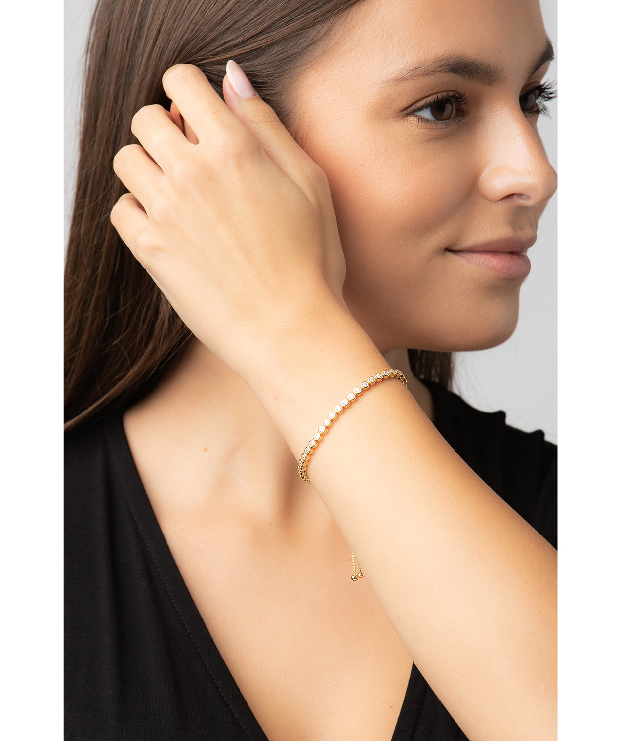 Gift Packaged 'Harriet' 18ct Yellow Gold Plated 925 Silver and Cubic Zirconia Bracelet