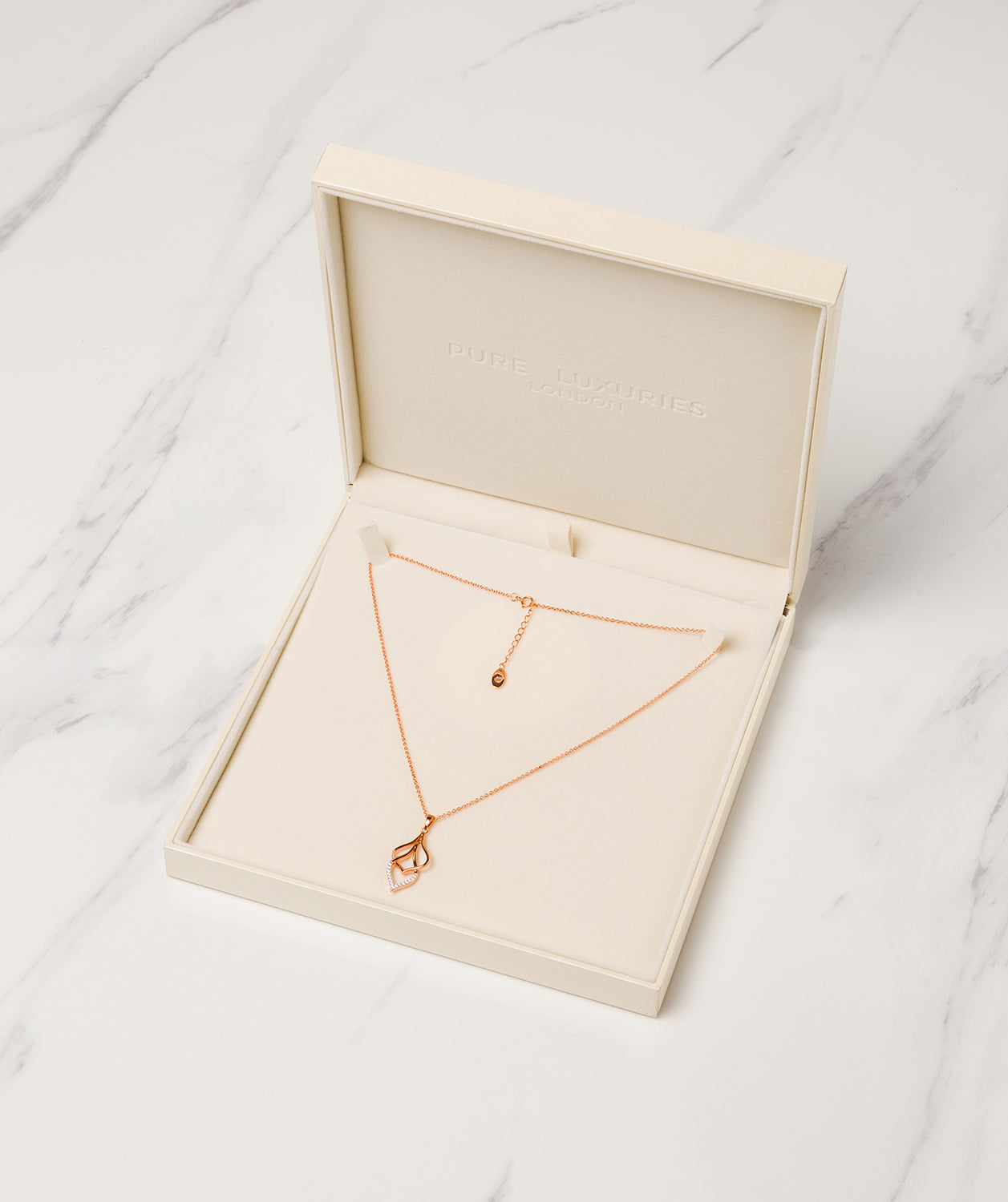 Gift Packaged 'Tessa' 18ct Rose Gold Plated 925 Silver & Cubic Zirconia Hanging Teardrops Necklace