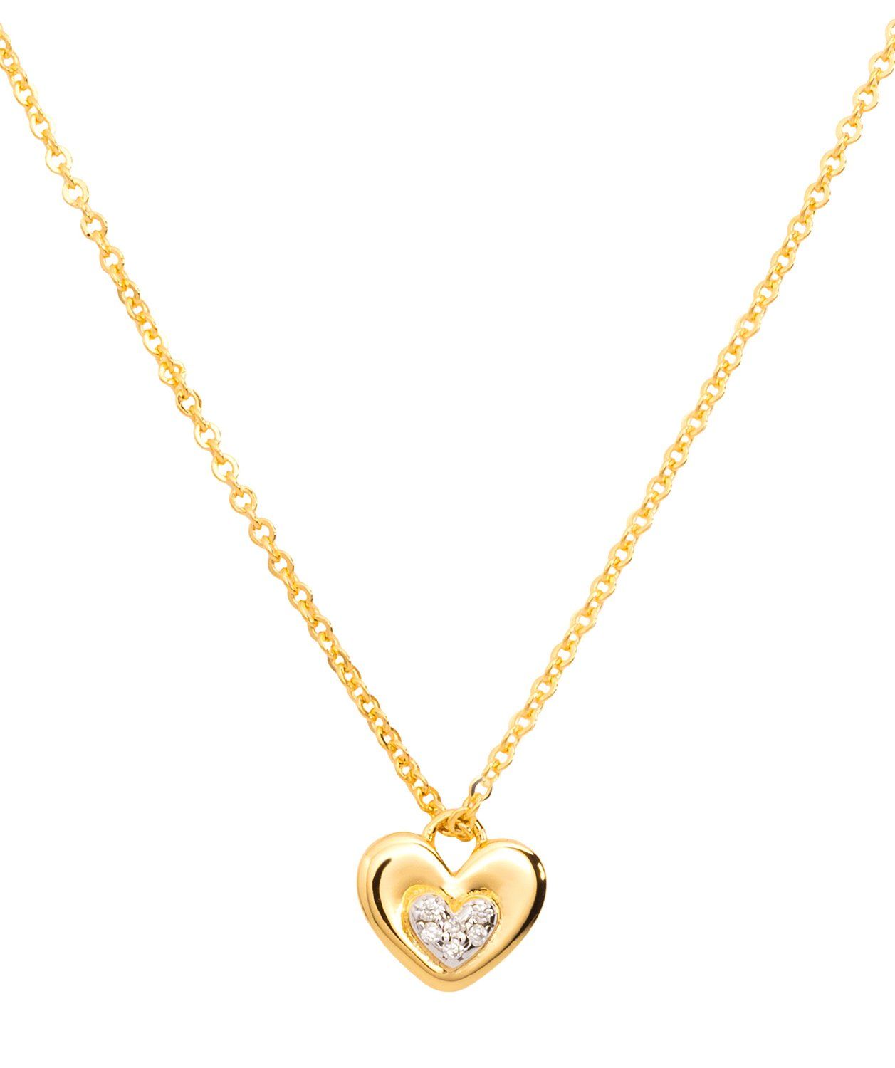 Gift Packaged 'Yelena' 18ct Yellow Gold Plated 925 Silver & Cubic Zirconia Heart Necklace