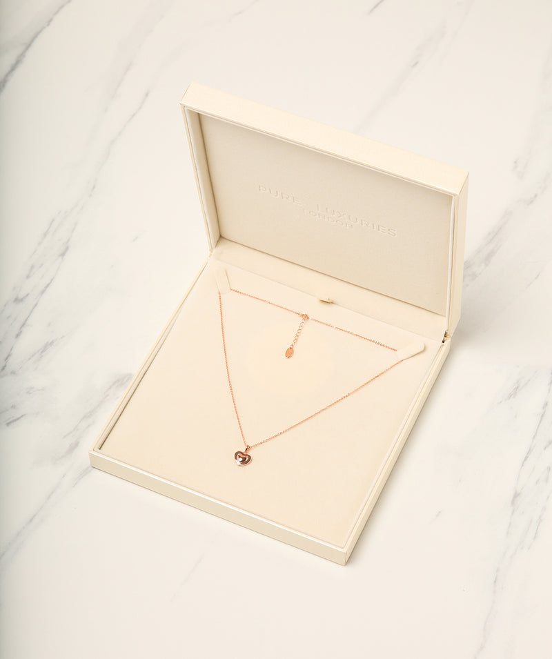 Gift Packaged 'Sumner' 18ct Rose Gold Plated 925 Silver Heart Pendant Necklace