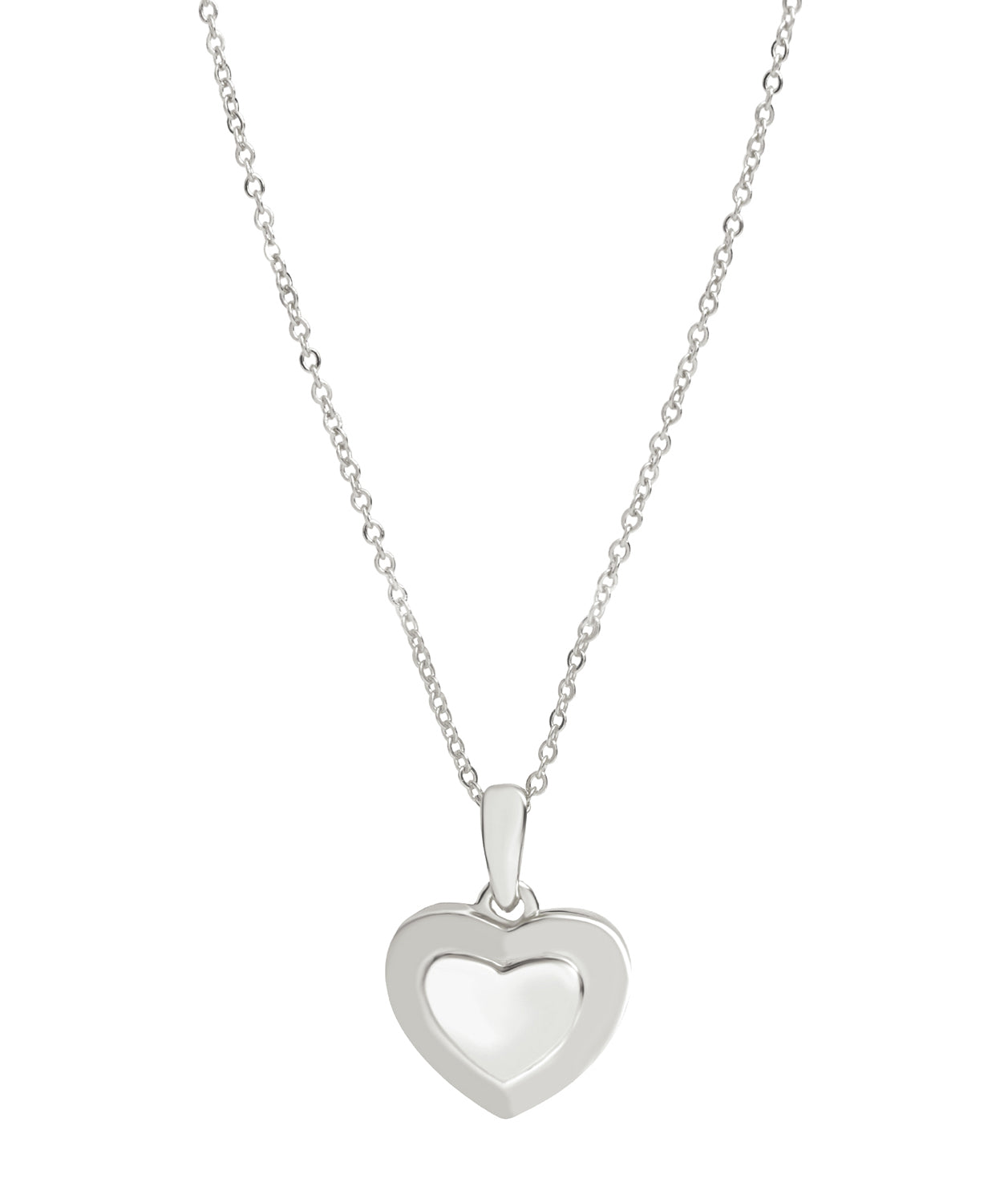 Gift Packaged 'Sumner' Rhodium Plated 925 Silver Heart Pendant Necklace