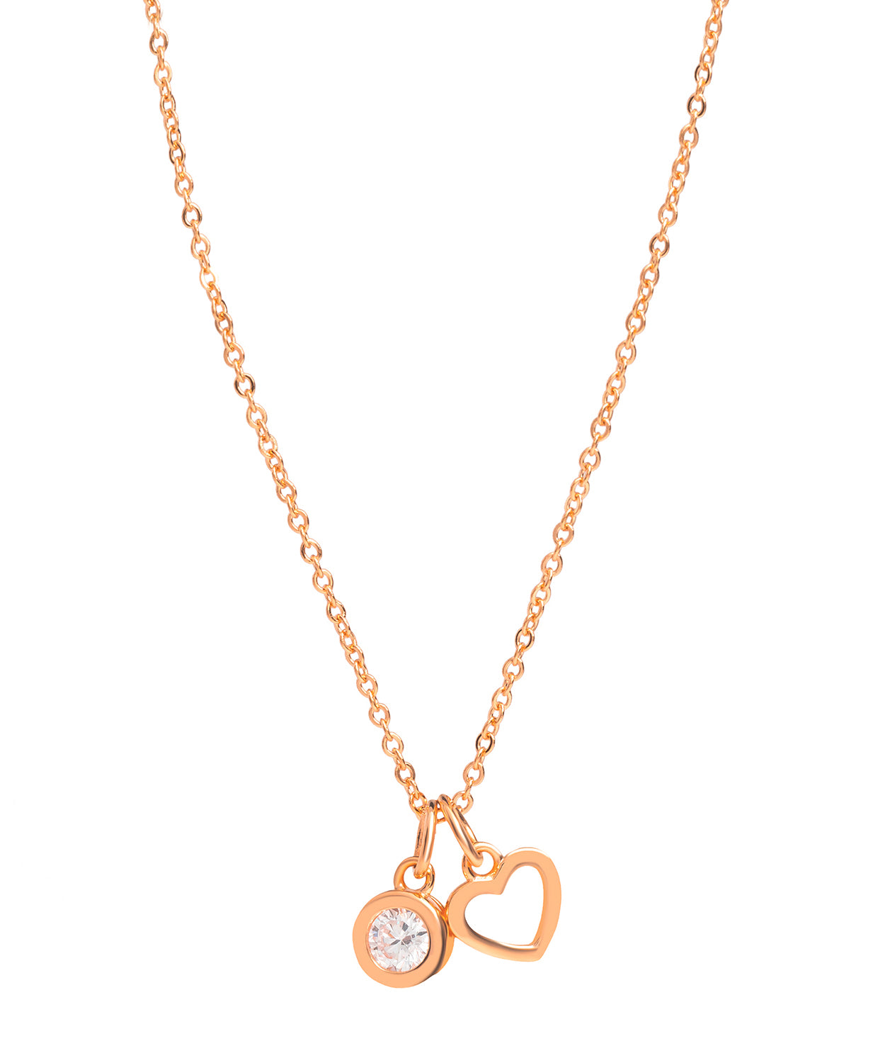 Gift Packaged 'Kouris' 18ct Rose Gold Plated 925 Silver Cubic Zirconia  Necklace