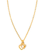 Gift Packaged 'Onasis' 18ct Yellow Gold Plated 925 Silver & Cubic Zirconia Double Heart Necklace