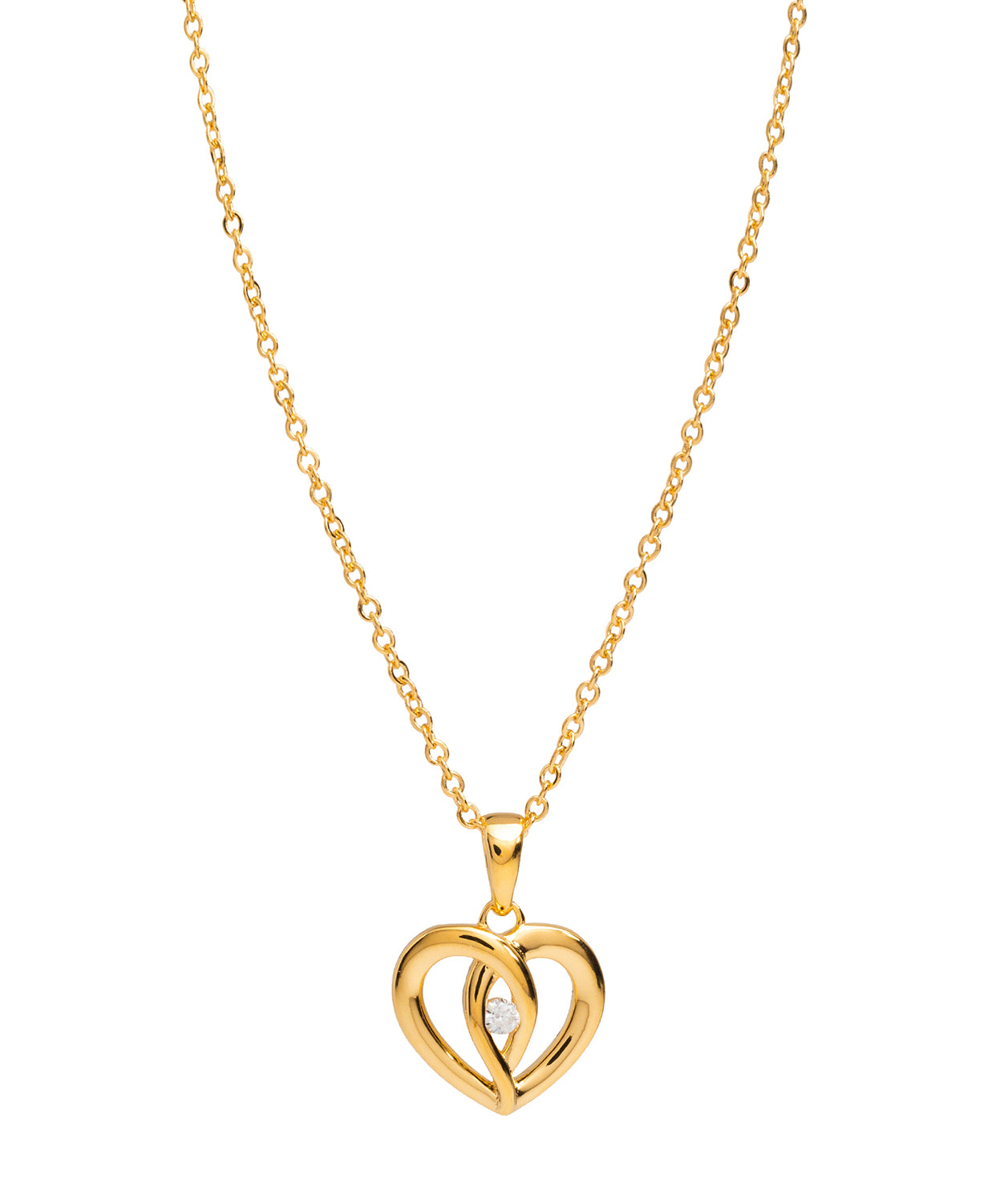 Gift Packaged 'Keller' 18ct Yellow Gold Plated 925 Silver & Cubic Zirconia Necklace