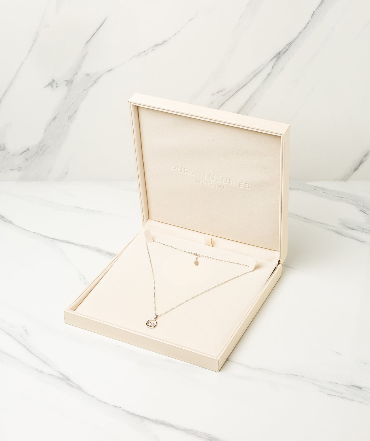 Gift Packaged 'Kubler' Rhodium Plated 925 Silver Heart & Circle Pendant Necklace