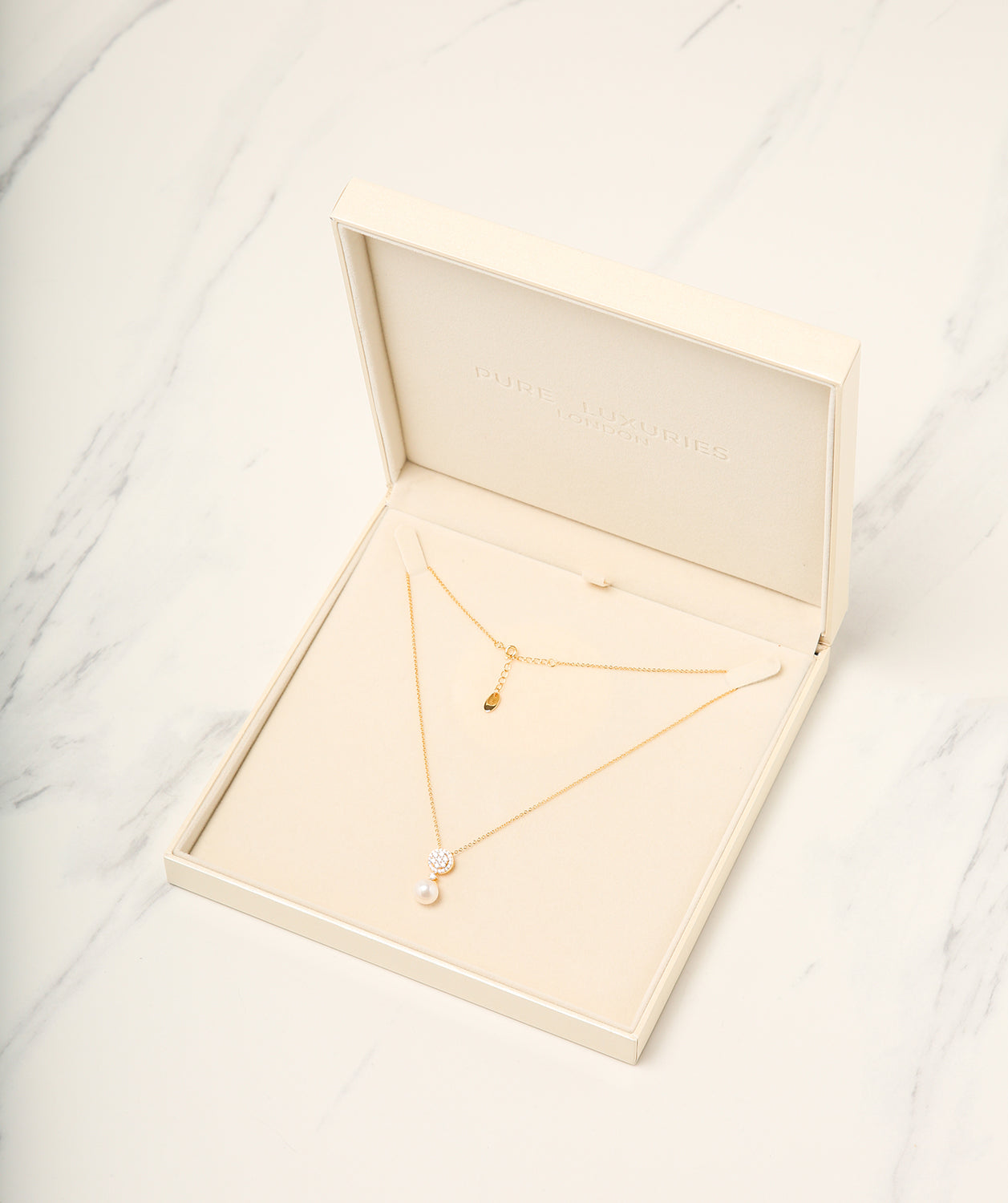 Gift Packaged 'Andress' 18ct Yellow Gold Plated 925 Silver & Cubic Ziconia Necklace