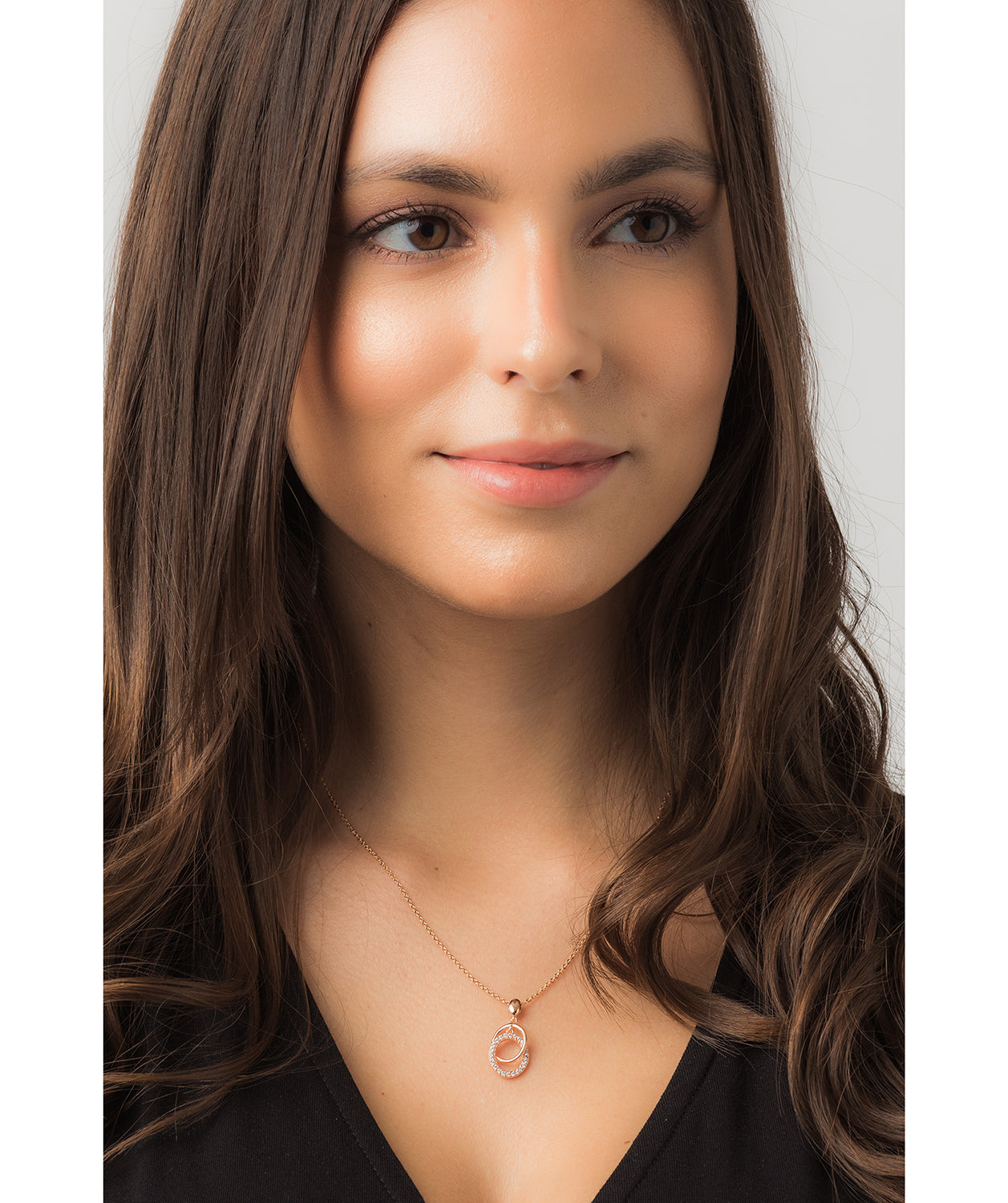 Gift Packaged 'Bolera' 18ct Rose Gold Plated 925 Silver & Cubic Zirconia Necklace