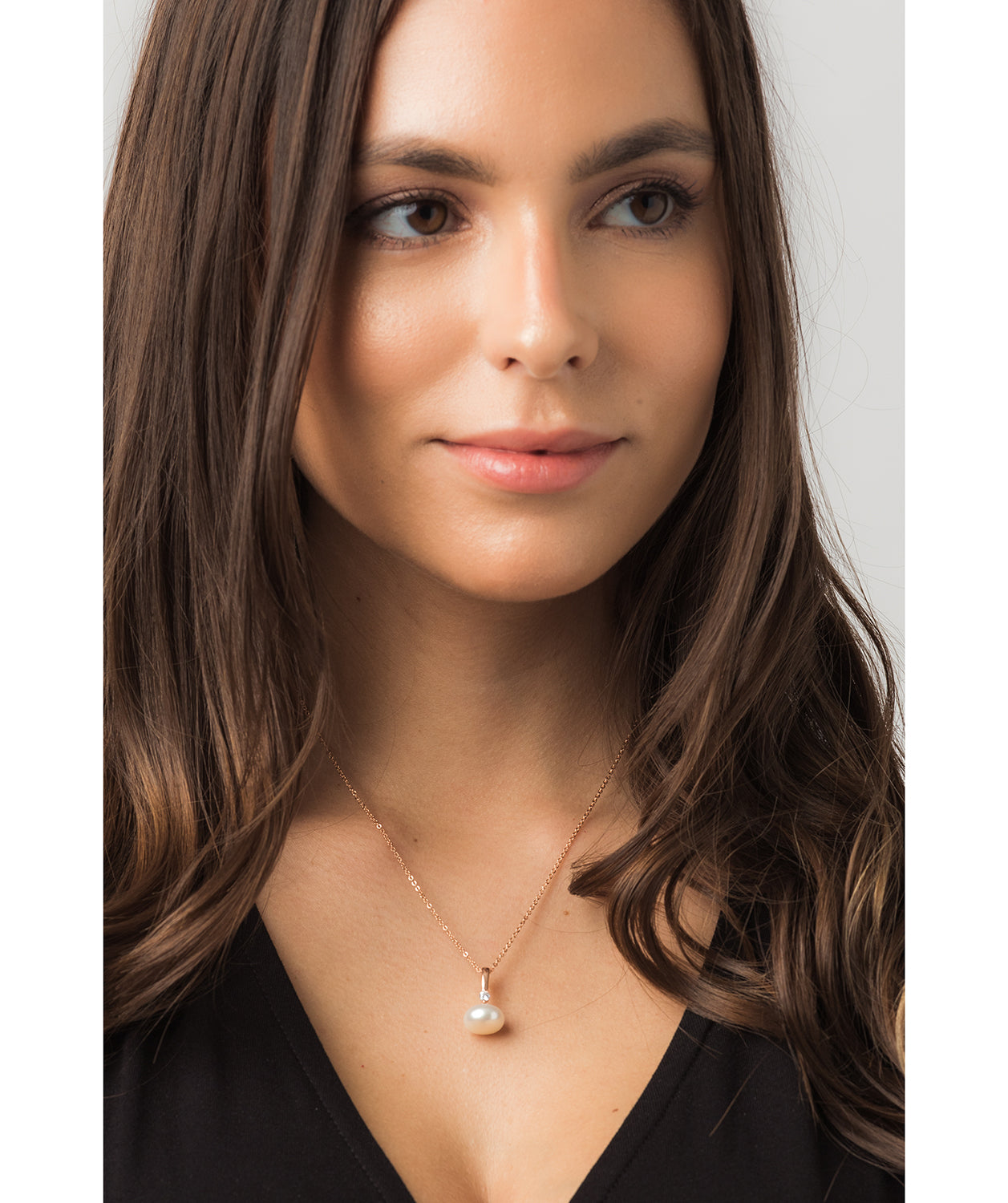 Gift Packaged 'Diaz' 18ct Rose Gold Plated 925 Silver & Freshwater Pearl Necklace