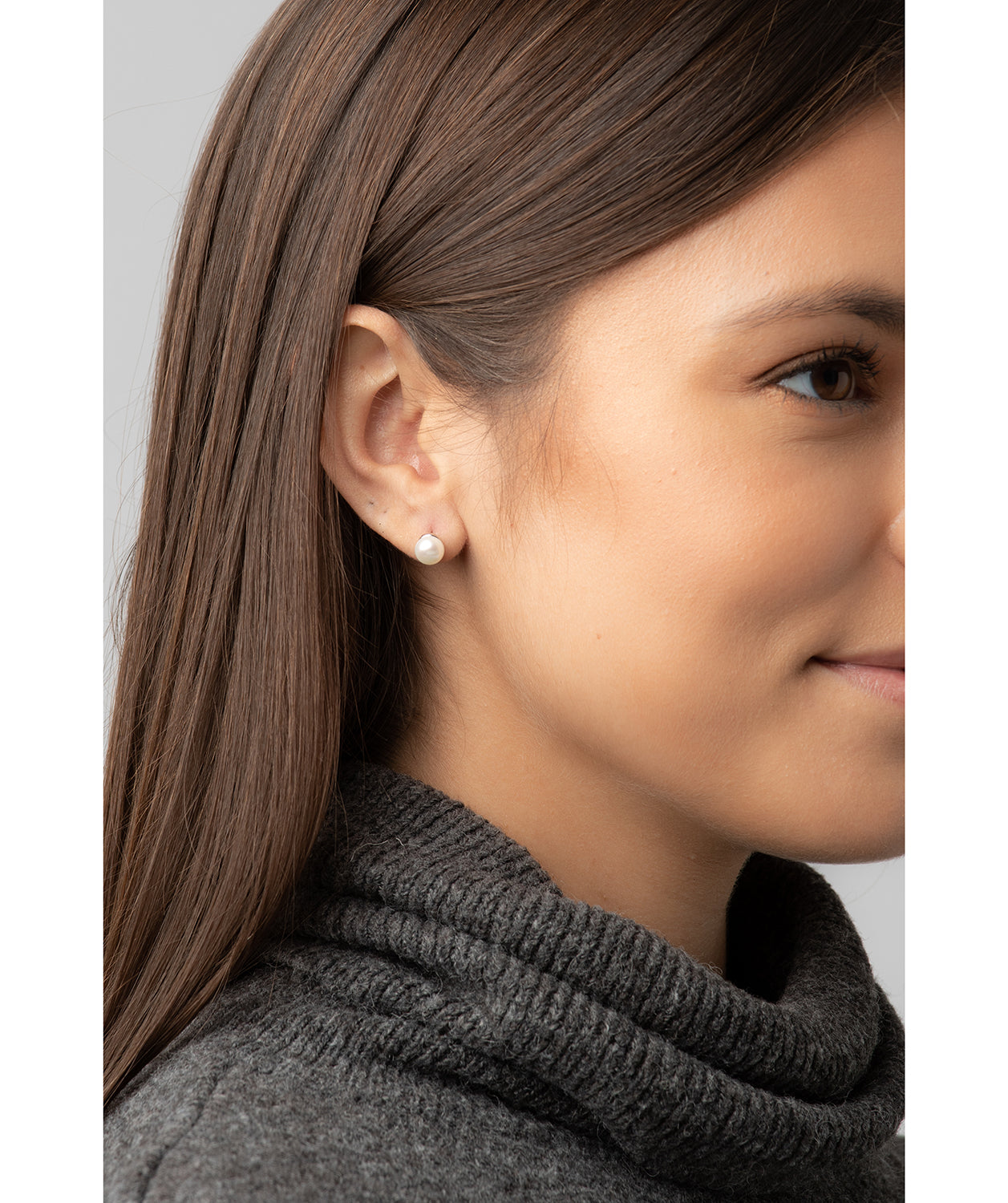 Gift Packaged 'Laval' Rhodium Plated 925 Silver & Freshwater Pearl Stud Earrings