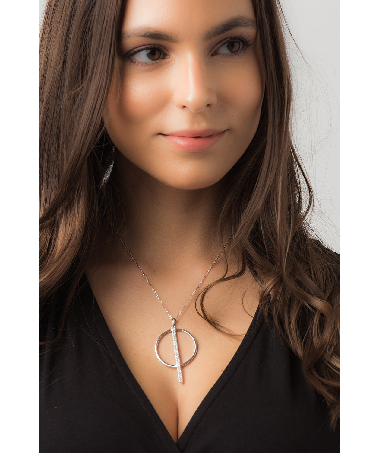 Gift Packaged 'Borealis' 925 Silver & Cubic Zirconia Circle Necklace