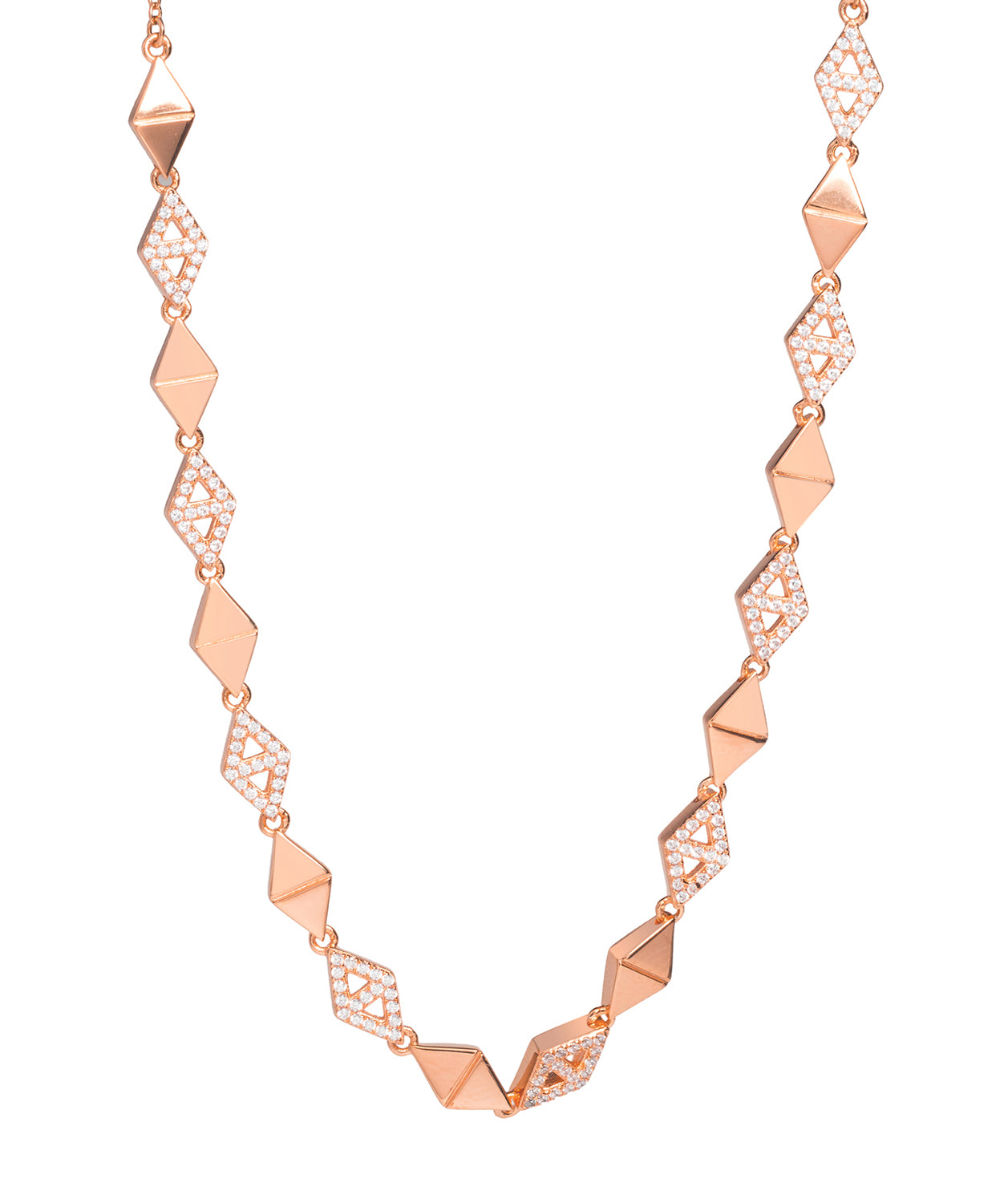Gift Packaged 'Hingis' 18ct Rose Gold Plated 925 Silver & Cubic Zirconia Necklace