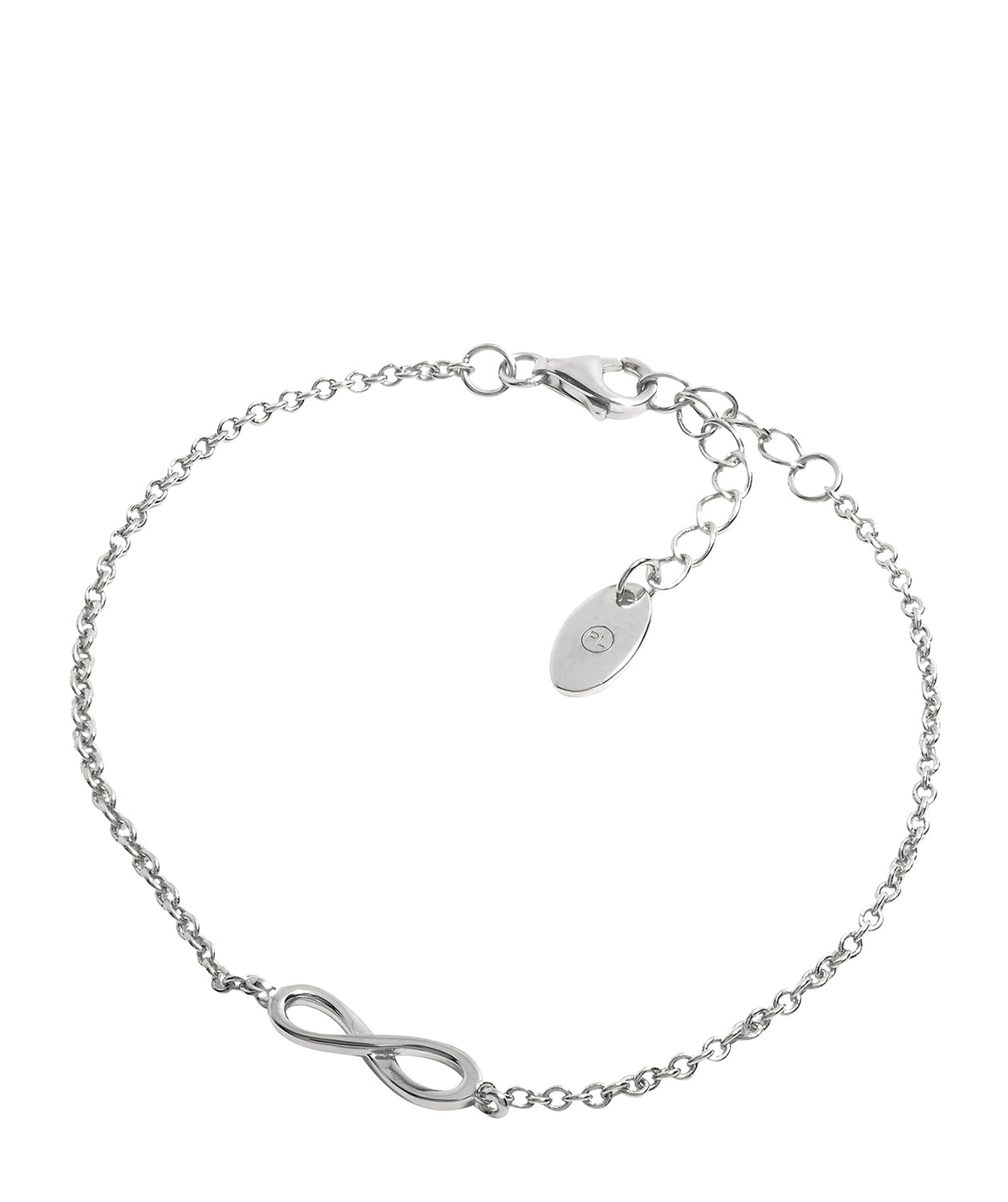 Gift Packaged 'Maderno' Rhodium Plated 925 Silver Infinity Bracelet