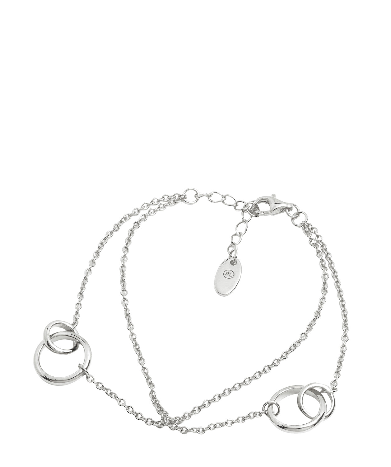 Gift Packaged 'Sieger' Rhodium Plated 925 Dual Bracelet