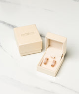 Gift Packaged 'Haller' 18ct Rose Gold Plated 925 Silver & Cubic Zirconia Semi Circle Hoop Stud Earrings