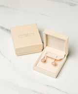 Gift Packaged 'Bouchard' 18ct Rose Gold Plated 925 Silver & Cubic Zirconia Droplet Earrings