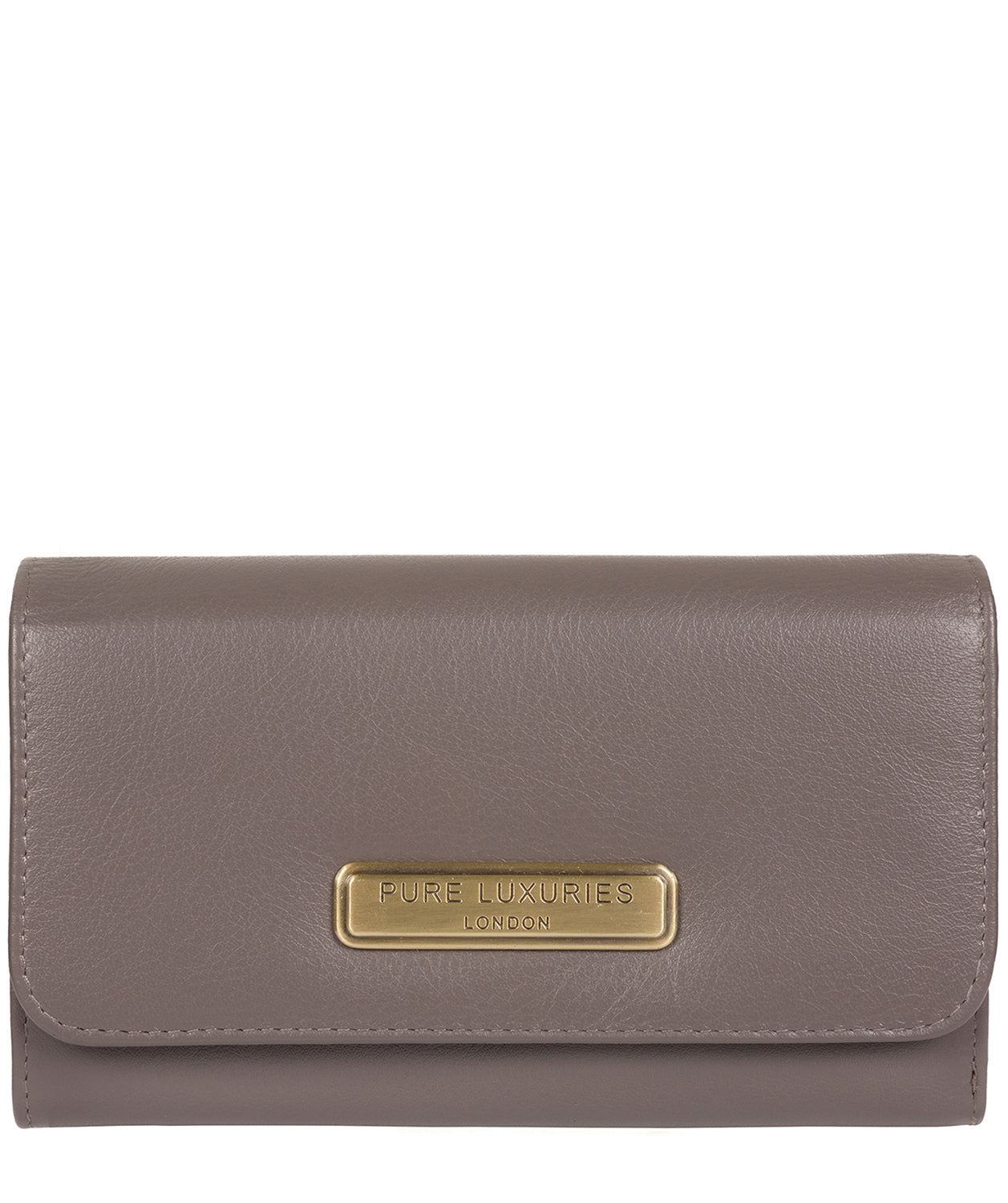 'Pearl' Taupe Grey Leather Purse image 1