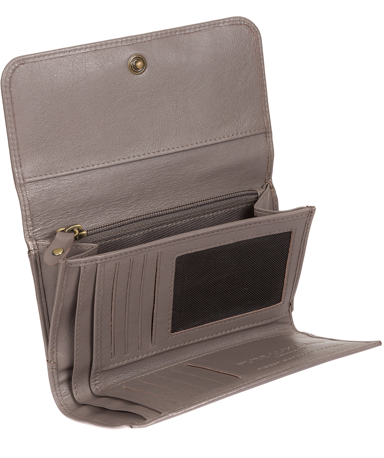 'Pearl' Taupe Grey Leather Purse image 5