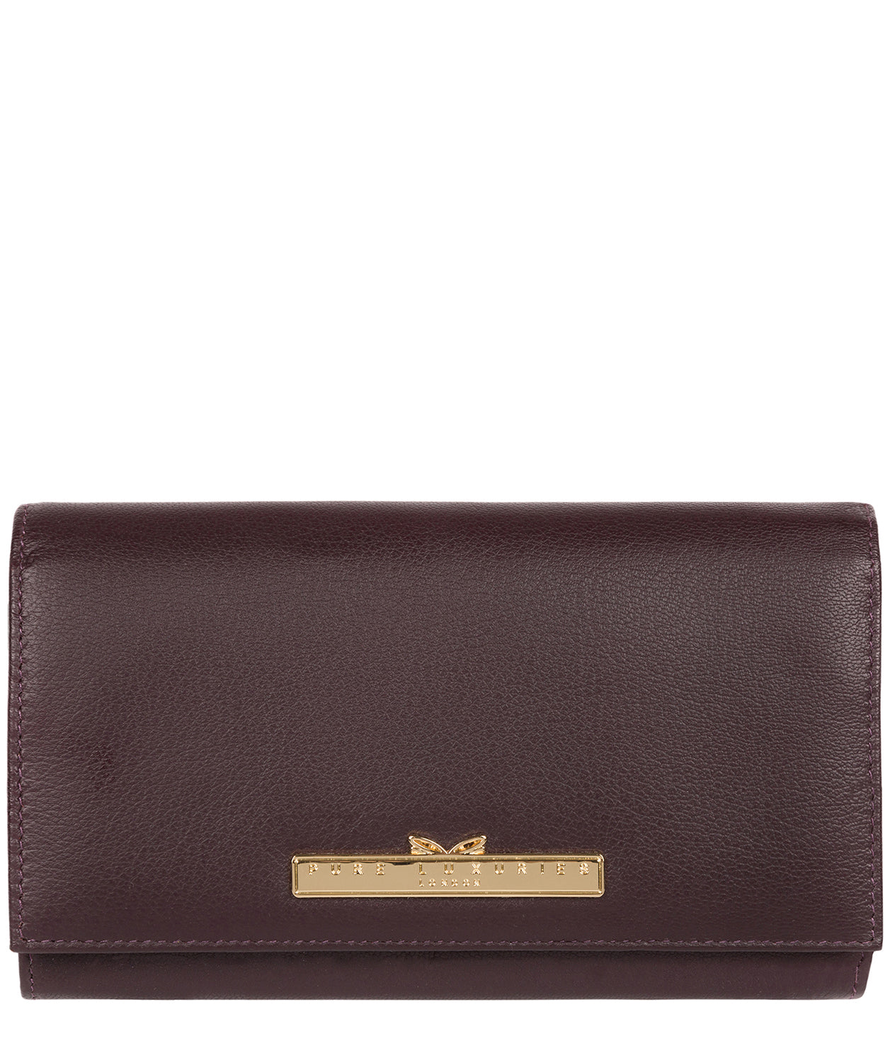'Finch' Plum Leather Bi-Fold Purse image 1