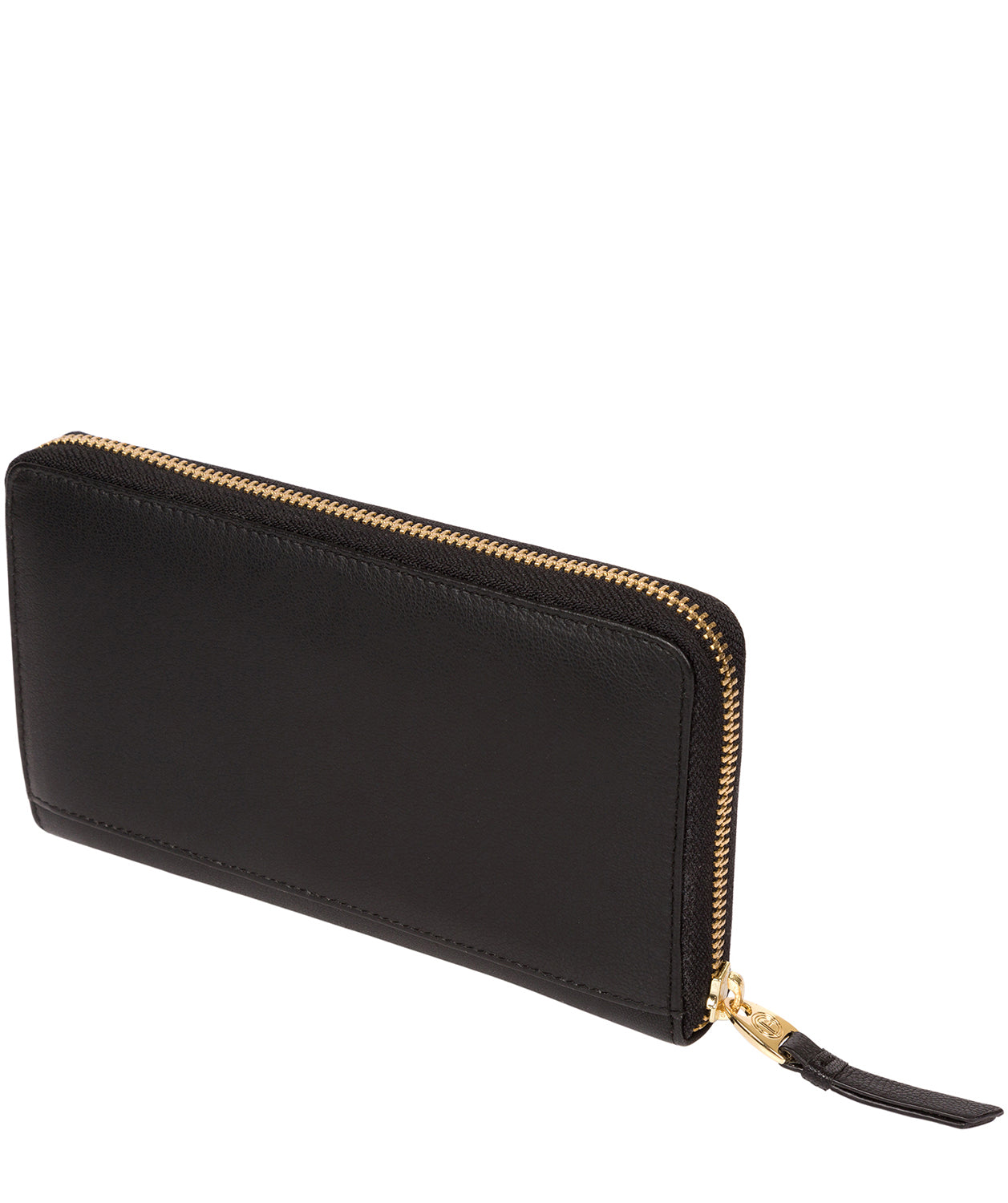 'Robin' Black Leather Zip Round Purse image 3
