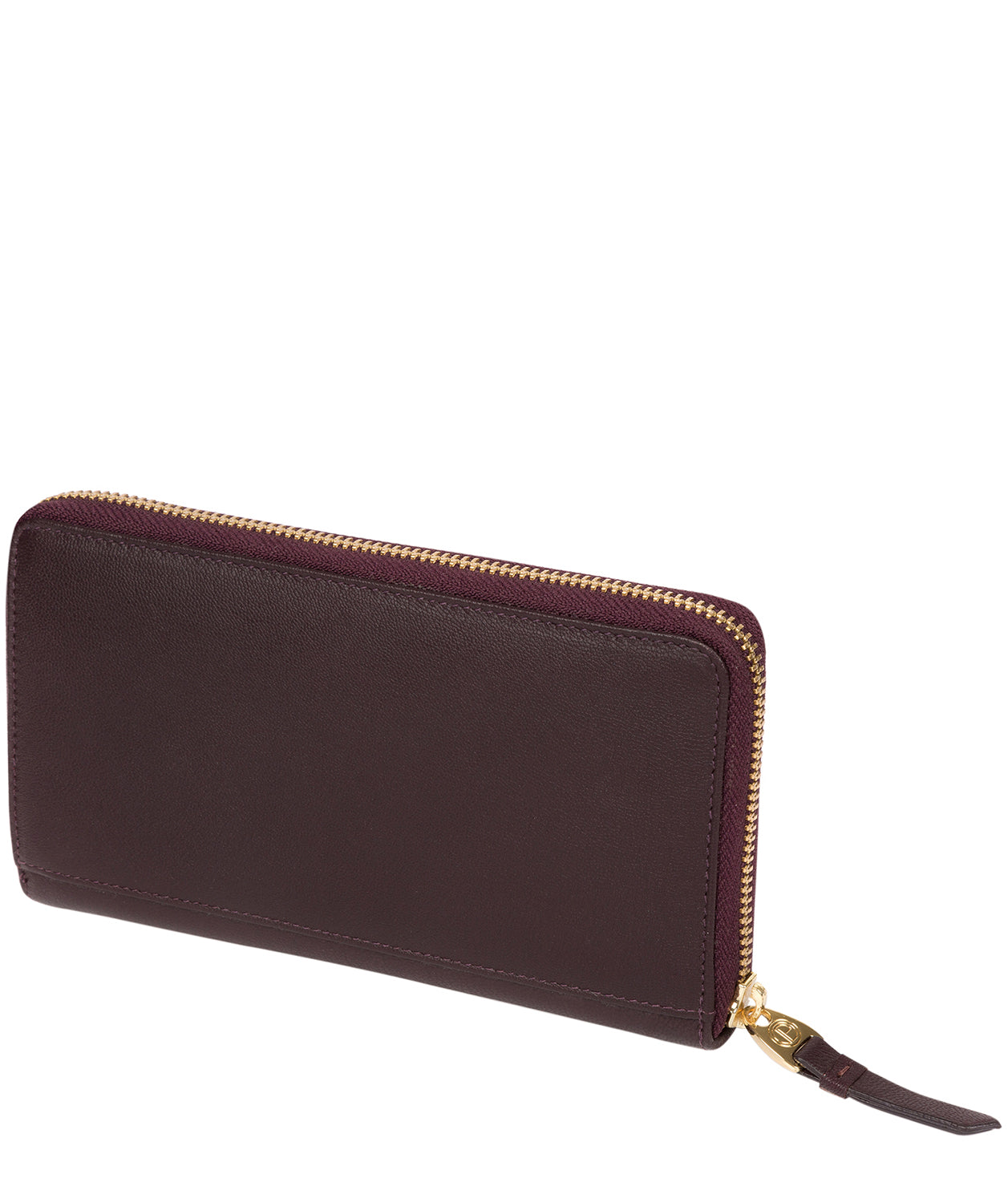 'Robin' Plum Leather Zip Round Purse image 3