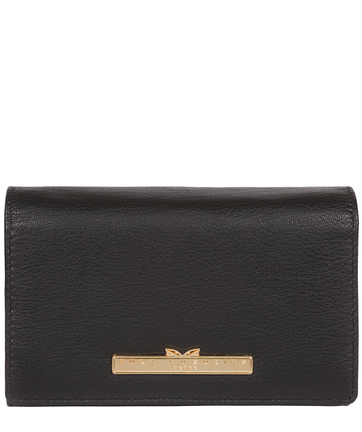 'Swift' Black Leather Tri-Fold Purse image 1