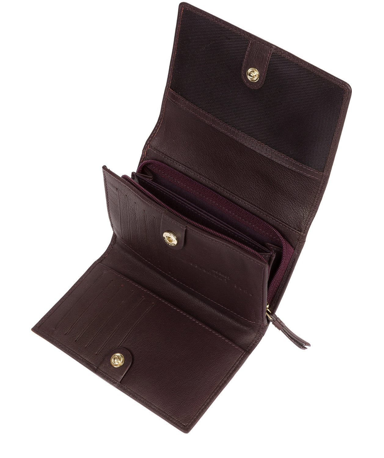 'Swift' Plum Leather Tri-Fold Purse image 4