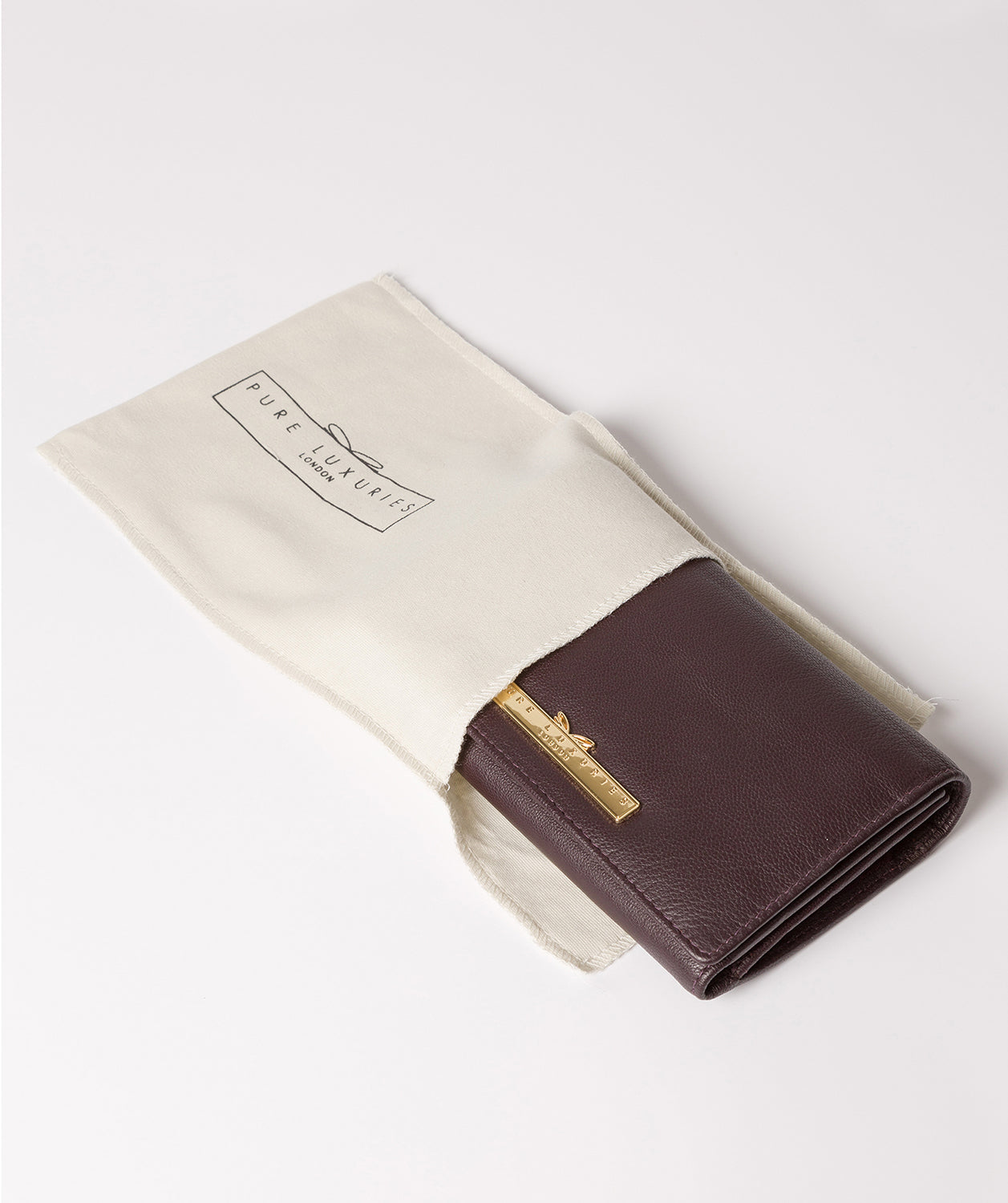 'Swift' Plum Leather Tri-Fold Purse image 5