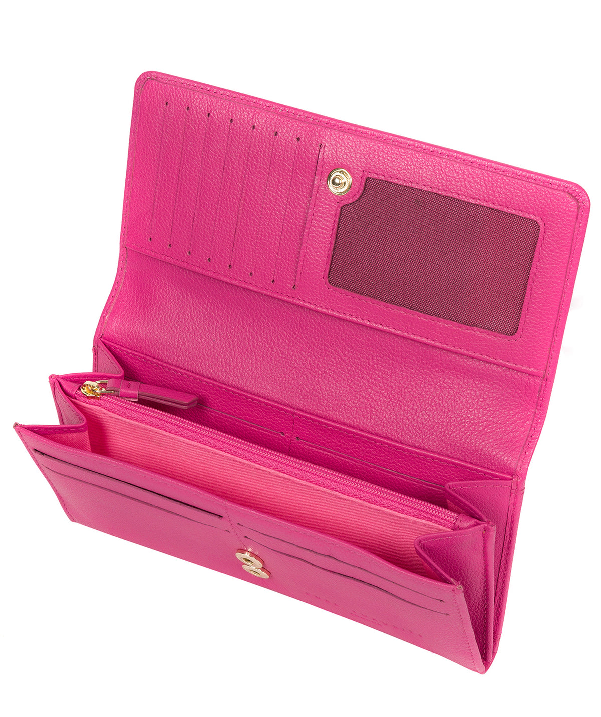 'Pipit' Fuchsia Leather Bi-Fold Purse Pure Luxuries London