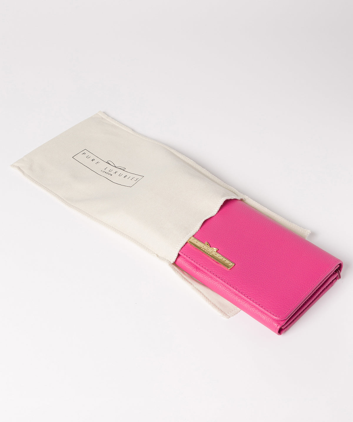 'Pipit' Fuchsia Leather Bi-Fold Purse Pure Luxuries London
