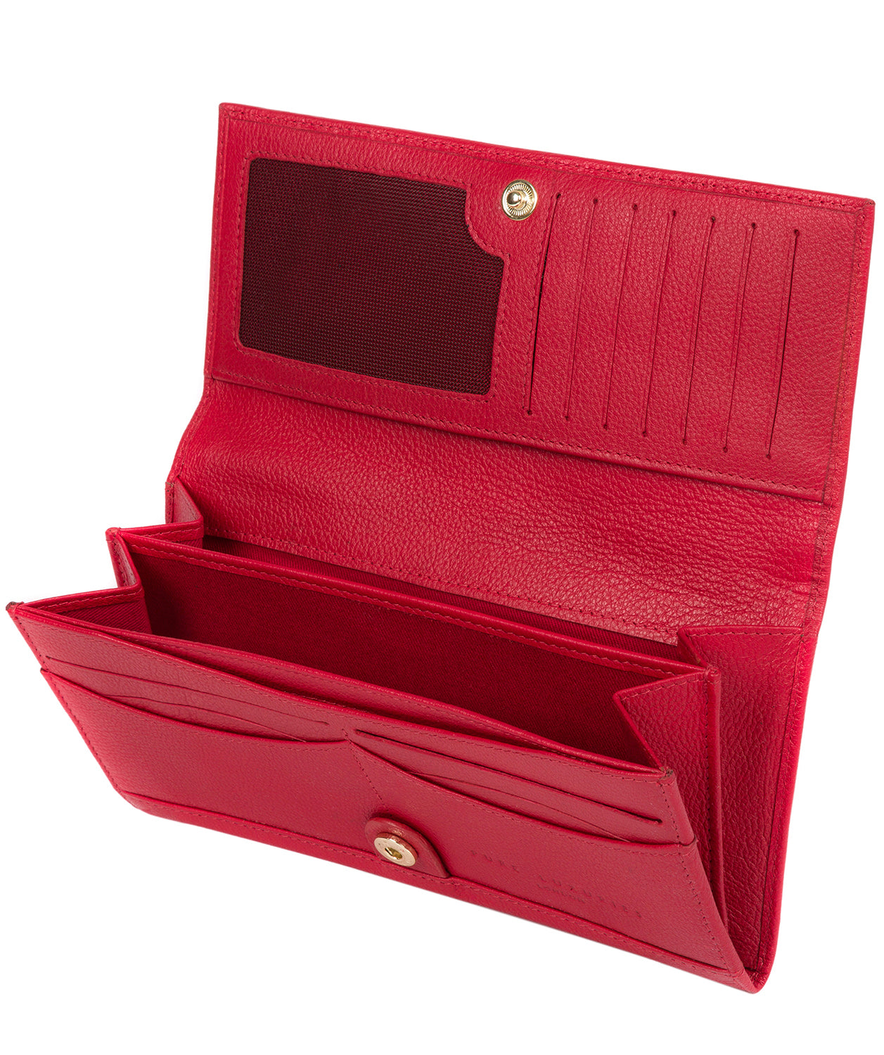 'Wren' Barbados Cherry Leather Tri-Fold Purse Pure Luxuries London