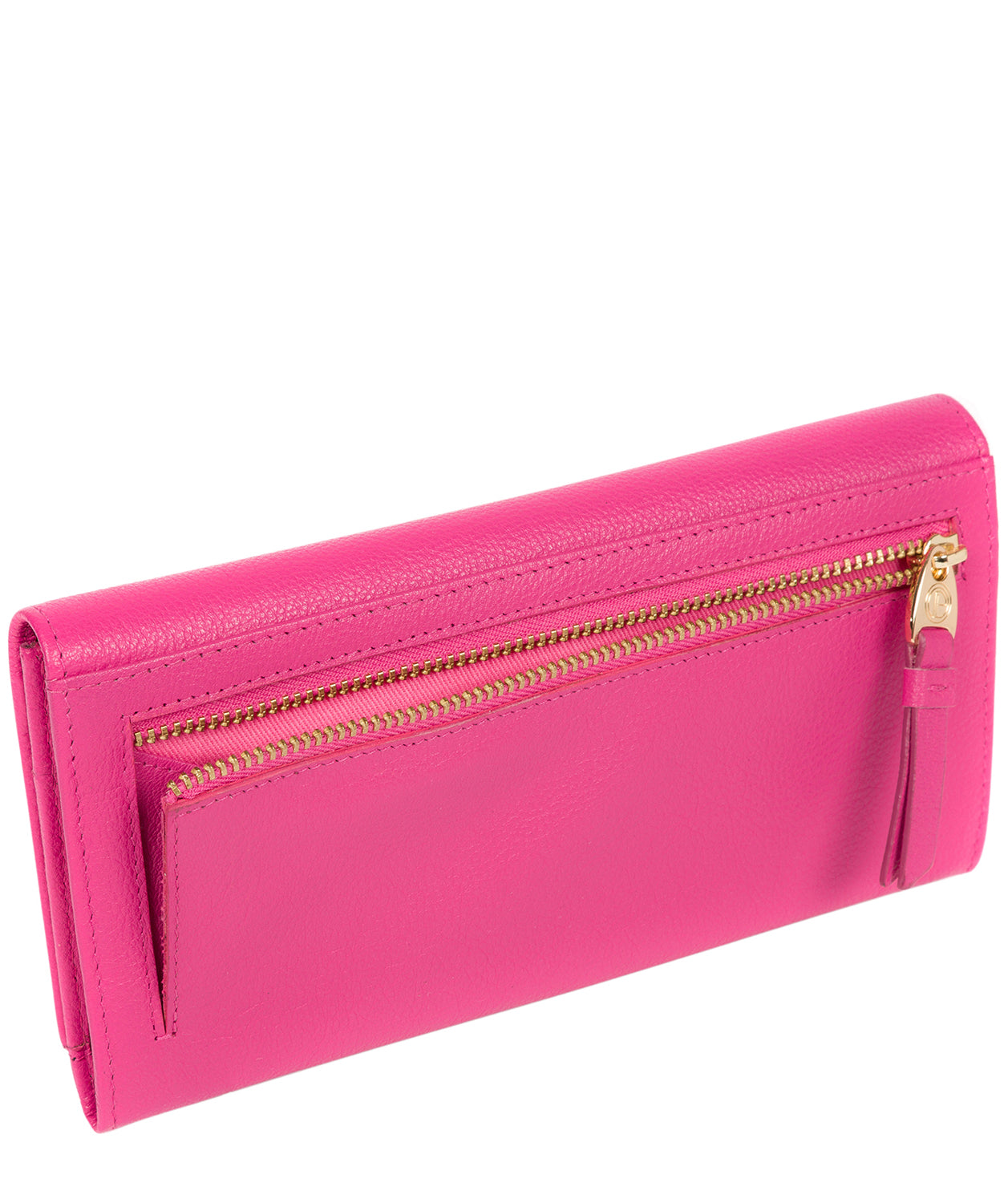 'Wren' Fuchsia Leather Tri-Fold Purse Pure Luxuries London