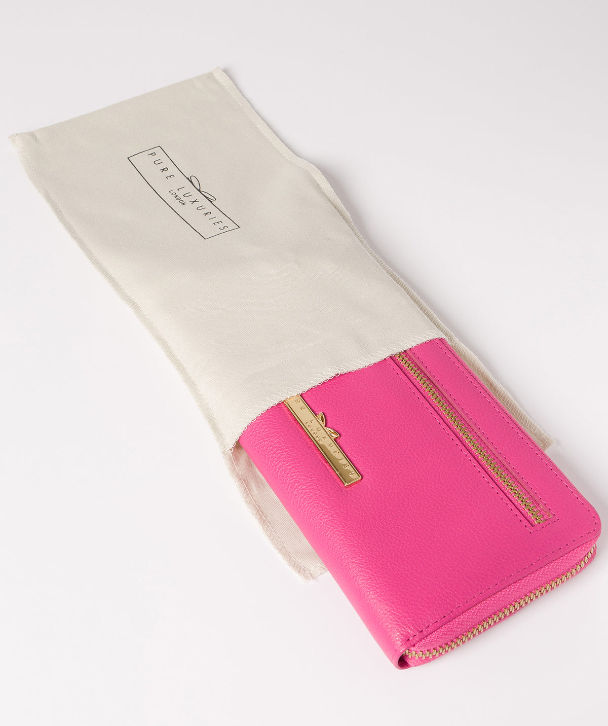 'Starling' Fuchsia Leather Bi-Fold Purse Pure Luxuries London