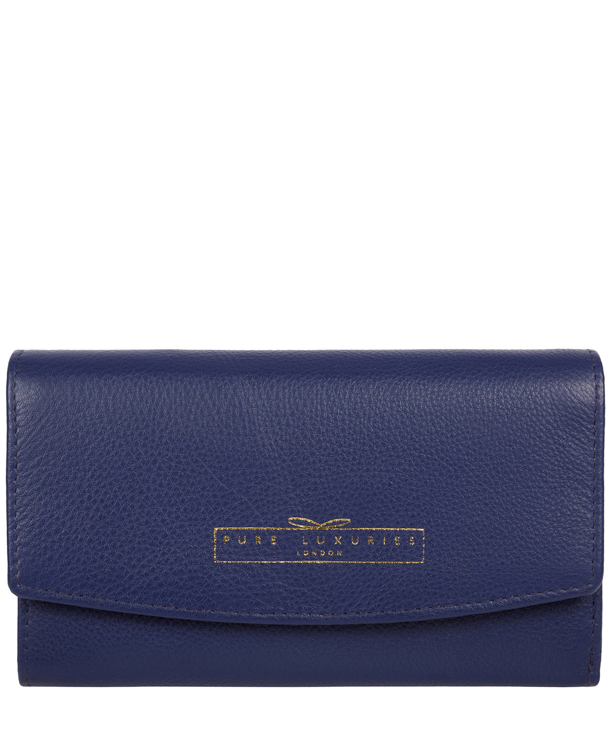 'Tulip' Cobalt Blue Leather Tri-Fold Purse Pure Luxuries London