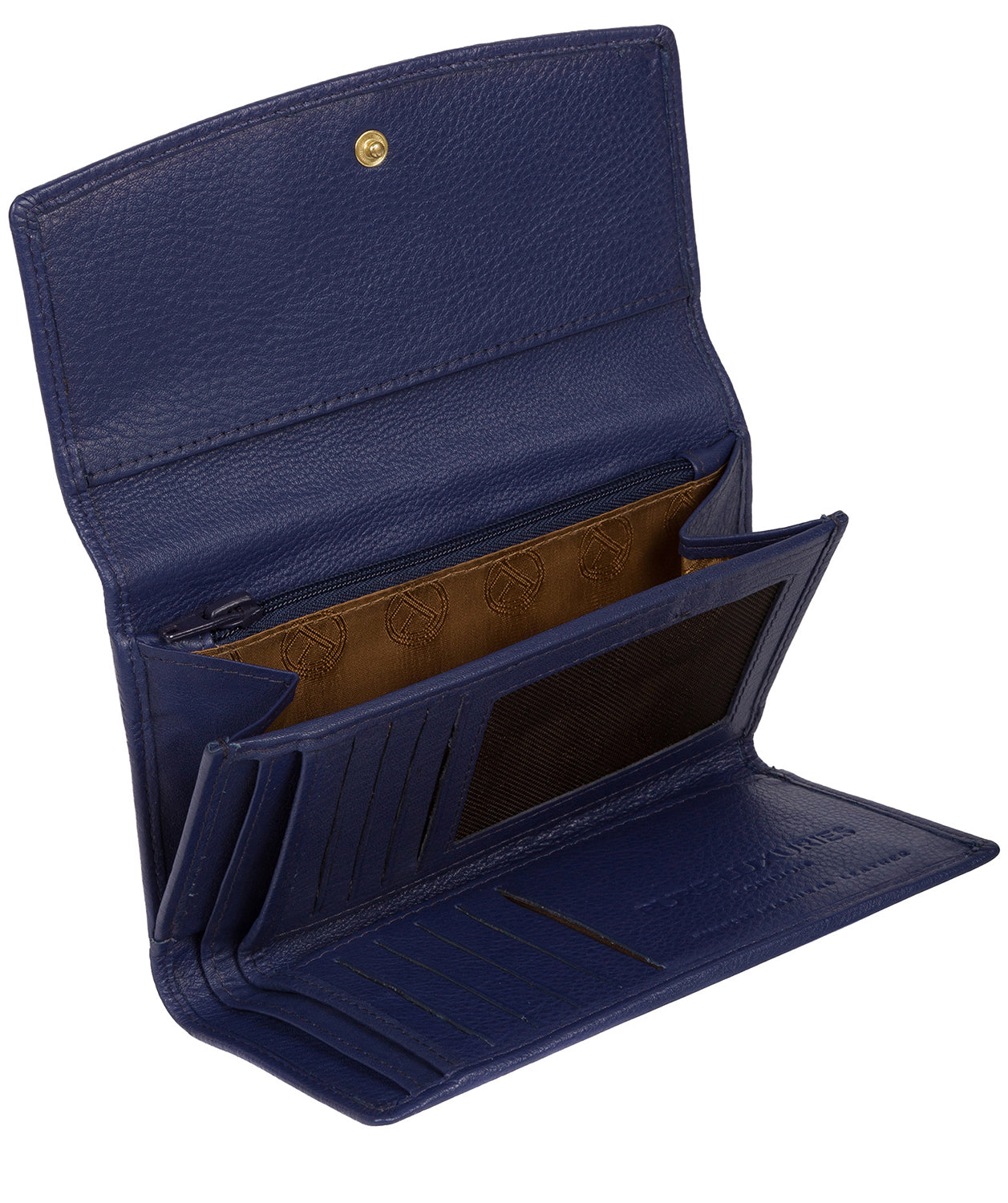 'Tulip' Cobalt Blue Leather Tri-Fold Purse Pure Luxuries London