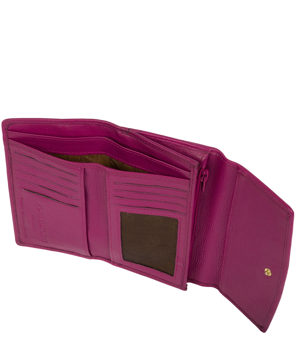 'Tulip' Orchid Leather Tri-Fold Purse image 4