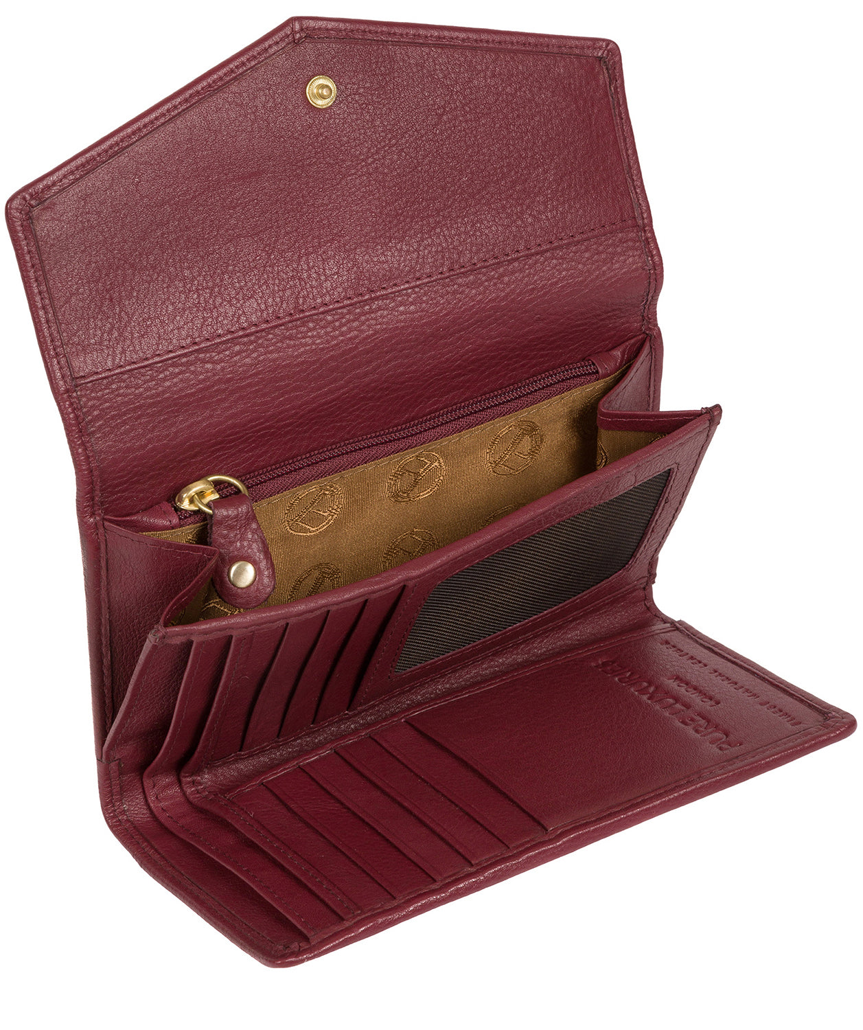 'Yew' Plum Leather Tri-Fold Purse image 3