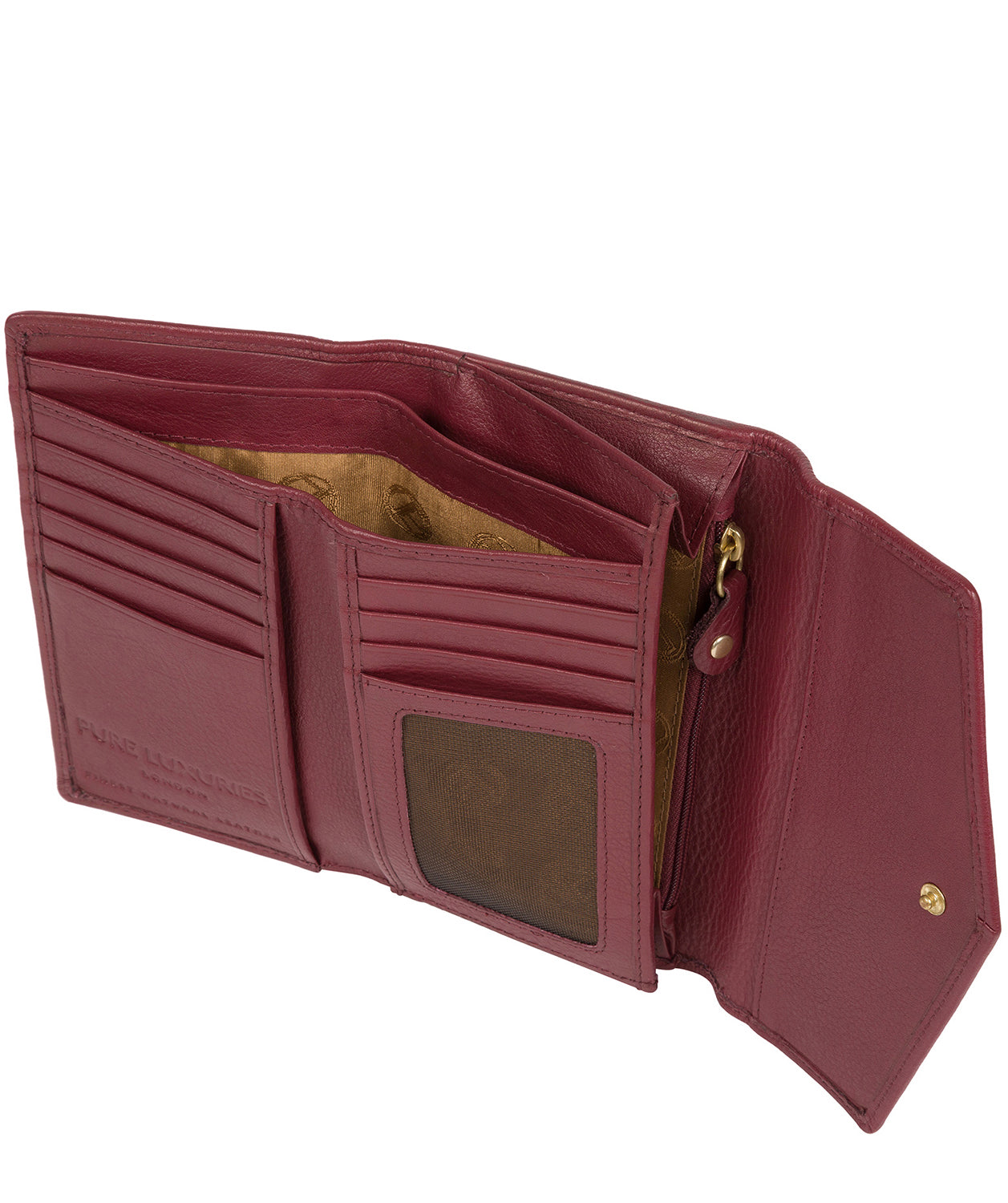 'Yew' Plum Leather Tri-Fold Purse image 4
