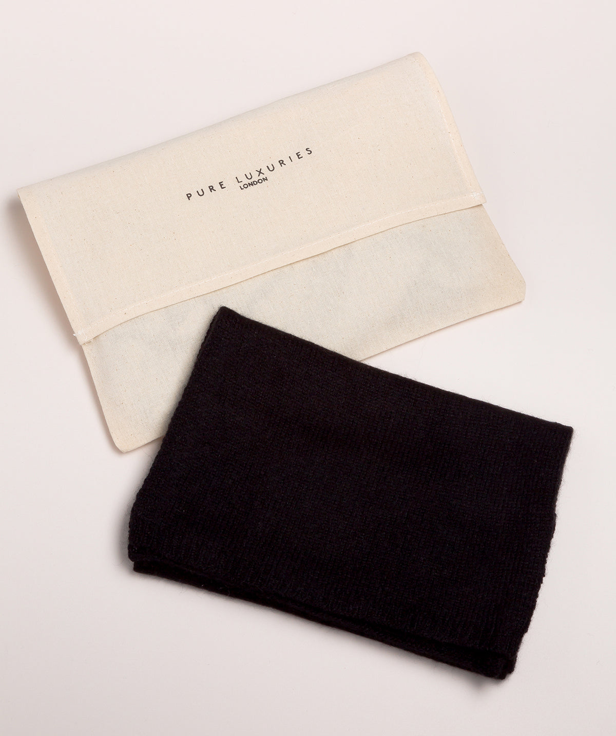 'Edinburgh' Black Cashmere and Merino Wool Scarf