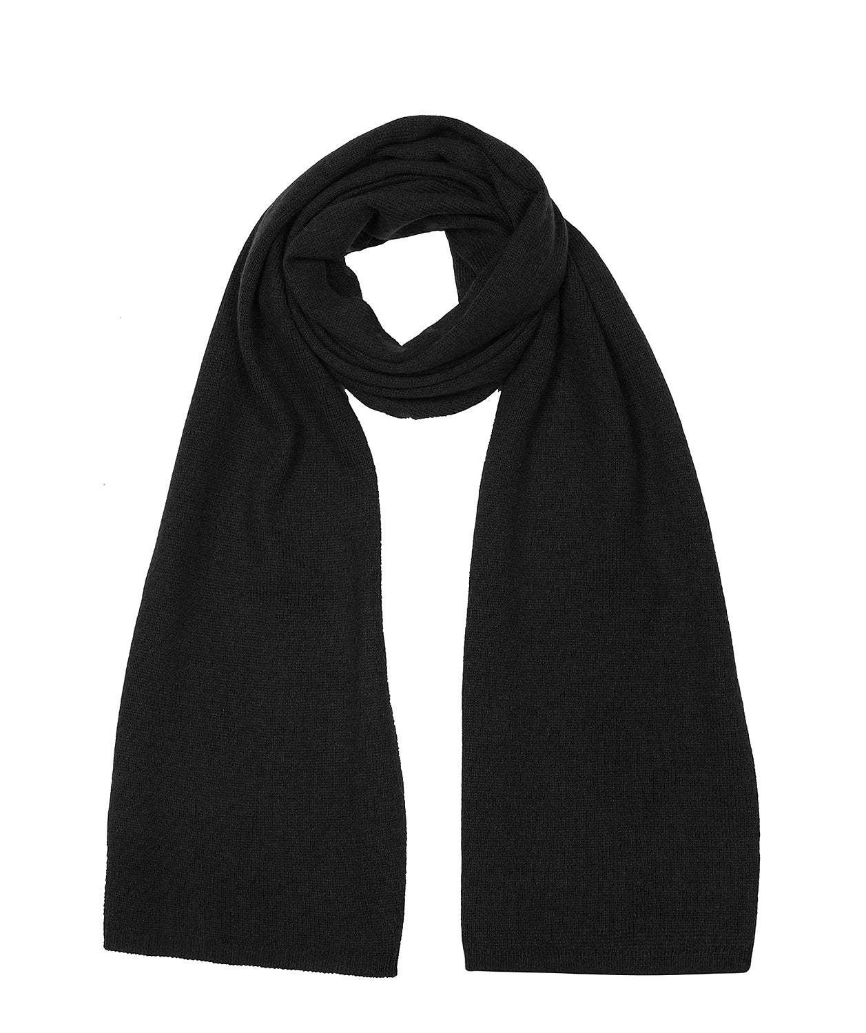'Cambridge' Black 100% Cashmere Scarf