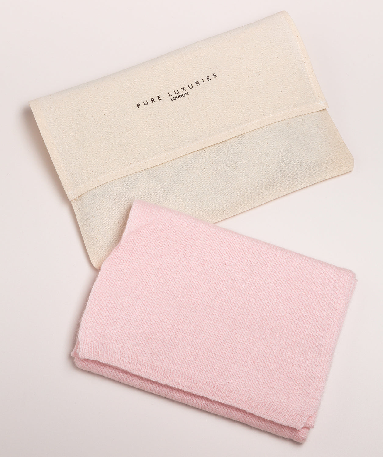 'Edinburgh' Blush Pink Cashmere and Merino Wool Scarf