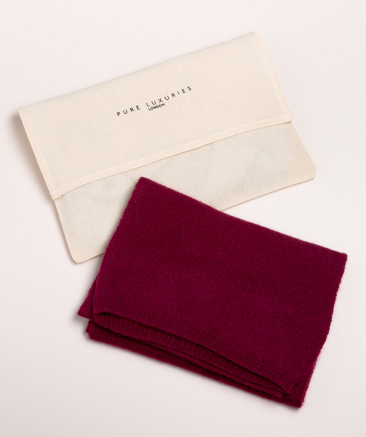 'Oxford' Burgundy 100% Cashmere Scarf